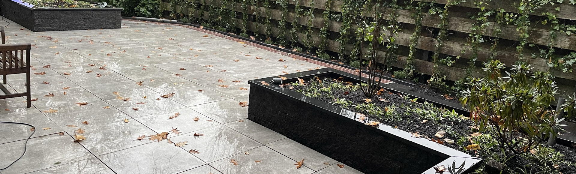 Dakterras met borderbakken